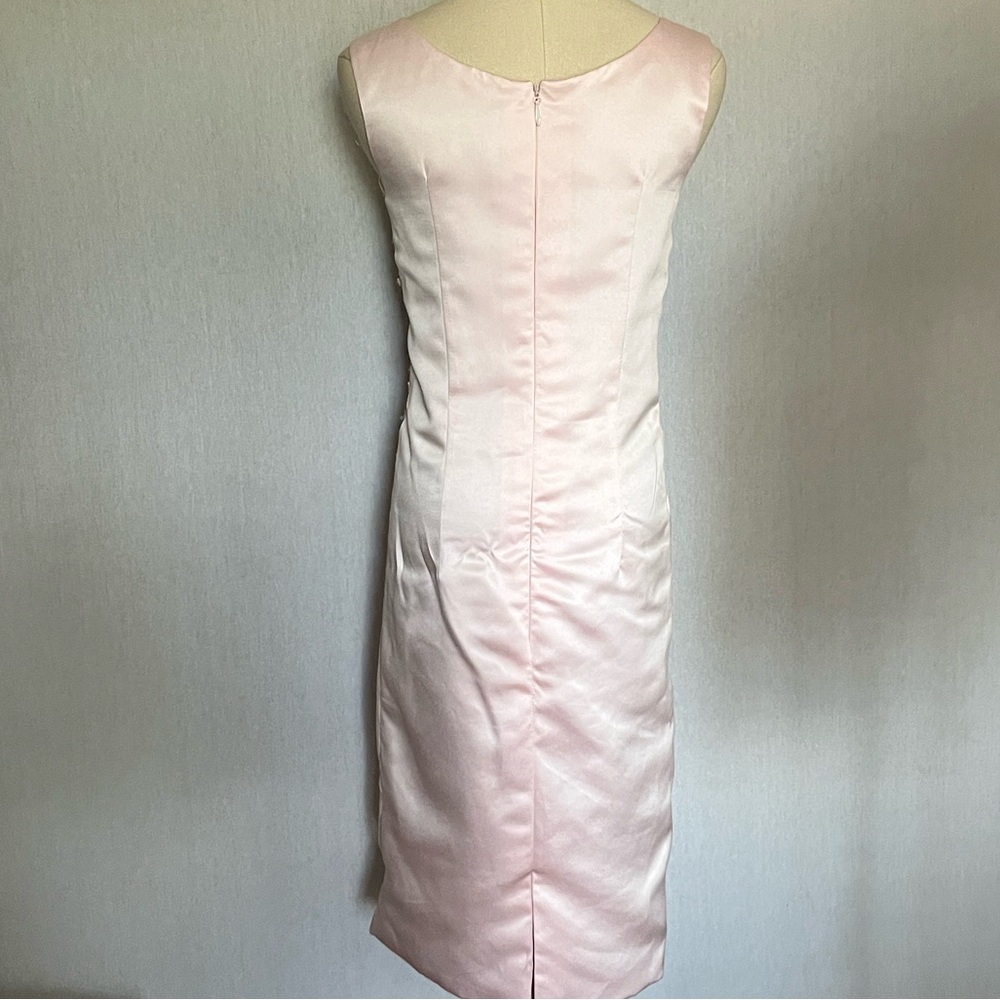 Stacees Blush Pink Floral Embroidered sheath Dress - Picture 6 of 9